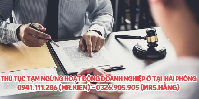 Thủ tục tạm ngừng hoạt động doanh nghiệp ở tại Hải Phòng